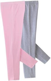 img 3 attached to 👧 Noomelfish Girls 2-Pack Classic Cotton Leggings - Full Length (Ages 2-12)