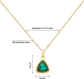 img 2 attached to 💚 18K Gold Plated Green Crystal Pendant Necklace Jewelry for Women and Girls…