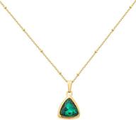 💚 18k gold plated green crystal pendant necklace jewelry for women and girls… logo