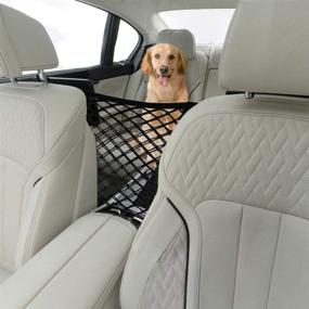 img 1 attached to Tonruy Car Pet Barrier and Safety Mesh Organizer - Dog Car Net Barrier, Auto Safety Divider for Children and Pets