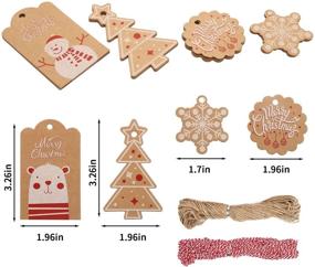 img 3 attached to 🎁 DIYASY Christmas Kraft Paper Gift Tags, 120 Pcs Hang Labels with 200 Feet Cotton and Jute Strings - 10 Festive Designs for DIY Xmas Present Wrapping