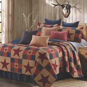 img 4 attached to 🏔️ Virah Bella King Size Quilt Bedding Set - Mountain Cabin Red Lightweight Reversible Quilt with Matching Pillow Shams - Cozy Lodge-Themed Bedding for a Beautiful Bedroom
