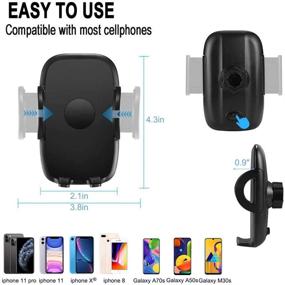 img 3 attached to 🚗 Convenient Car Cup Holder Phone Mount for iPhone XR/Xs/XS Max, Samsung Galaxy, Huawei & More - Adjustable Gooseneck & Portable Design in Black