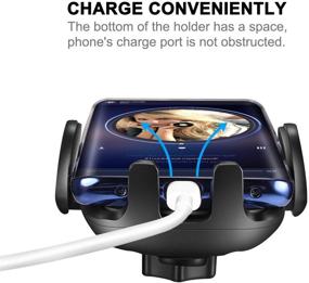 img 1 attached to 🚗 Convenient Car Cup Holder Phone Mount for iPhone XR/Xs/XS Max, Samsung Galaxy, Huawei & More - Adjustable Gooseneck & Portable Design in Black