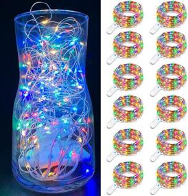 img 4 attached to 🔮 12 Pack LED Fairy Lights - Waterproof Battery Operated String Lights with Silver Wire - 6.6Ft 20 Mini LED Fairy String Lights for DIY Christmas Festival Wedding Party Bedroom Decor in Mutilcolor