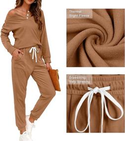 img 1 attached to 👖 WIHOLL Women's Lounge Sets: Stylish Button Down Two Piece Outfits with Sweatshirt, Sweatpants, and Pockets