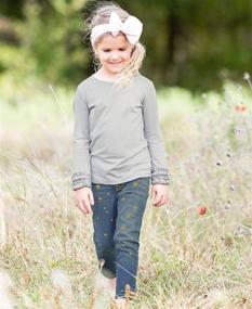 img 2 attached to 👚 RuffleButts Extra Soft Girls' Long Sleeve Layering Tee - Undershirt