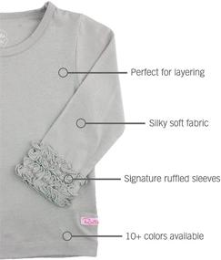 img 1 attached to 👚 RuffleButts Extra Soft Girls' Long Sleeve Layering Tee - Undershirt