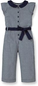img 4 attached to 👗 Flutter Sleeve Jumpsuit with Button Front for Girls by Hope & Henry