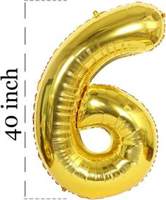 img 1 attached to 🎉 60th Wedding Anniversary Gold Party Supplies - Fvviia Gold Number Balloons 60, Foil Gold Balloons Number 60, 40 Inch Gold Confetti Balloons, 5 Extra Gold Confetti Balloons, 60th Gold Balloon Decor