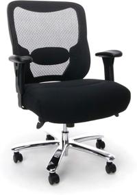 img 4 attached to 🪑 Premium Black Mesh Office Chair with Arms: OFM ESS Collection Big and Tall Swivel Design