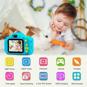 img 3 attached to 📸 PROGRACE Kids Camera – Exciting Birthday Toy for Boys: Action Camera for Kids 4-12 Yrs, 1080P Video Recorder, 2 Inch IPS Screen