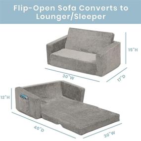 img 1 attached to 🛋️ Grey Delta Children Serta Perfect Extra Wide Convertible Sofa to Lounger: Comfy 2-in-1 Flip Open Couch/Sleeper for Kids