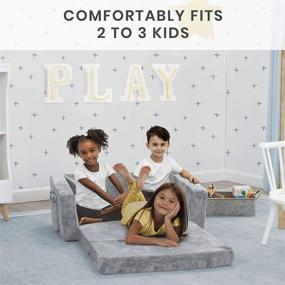 img 3 attached to 🛋️ Grey Delta Children Serta Perfect Extra Wide Convertible Sofa to Lounger: Comfy 2-in-1 Flip Open Couch/Sleeper for Kids