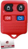 🔴 4 button keyless entry remote control key fob clicker - red replacement option logo