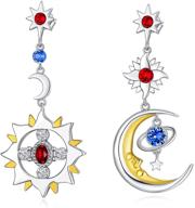 🌞 sterling silver sun and moon drop earrings: exquisite cubic zirconia jewelry gift for women and girls by pytali logo