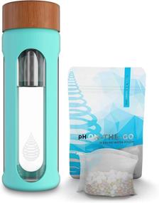 img 4 attached to 💧 580 ml pH Hydrate Glass Alkaline Water Bottle - Portable Water Filter Bottle for Alkaline Water - pH Increase, Fluoride Reduction, Heavy Metal & Chlorine Removal