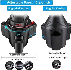 img 1 attached to 📱 HT HOOKTHER Cup Holder Phone Mount - Adjustable Height & 360° Rotating Gooseneck Car Cup Phone Holder - Universal Black, Compatible with iPhone, Samsung, iPad, Tablet (3.5"-9.7") - Enhanced SEO