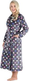 img 1 attached to 🛀 PajamaMania Women's Plush Fleece Long Bathrobes: Cozy and Hooded Sherpa-Lined Robes for Ultimate Comfort