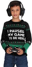 img 2 attached to Paused Christmas Sweater Medium Multicolor