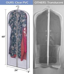 img 2 attached to 👗 SLEEPING LAMB 60'' Hanging Garment Bags: Clear Dress Storage for Clothes, Gowns, Coats, Suits (5 Packs)