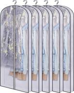 👗 sleeping lamb 60'' hanging garment bags: clear dress storage for clothes, gowns, coats, suits (5 packs) логотип