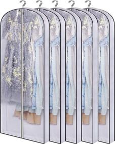 img 4 attached to 👗 SLEEPING LAMB 60'' Hanging Garment Bags: Clear Dress Storage for Clothes, Gowns, Coats, Suits (5 Packs)