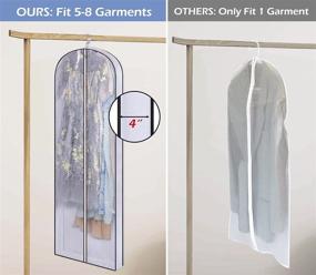 img 3 attached to 👗 SLEEPING LAMB 60'' Hanging Garment Bags: Clear Dress Storage for Clothes, Gowns, Coats, Suits (5 Packs)