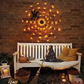 img 2 attached to 🕷️ BLOOMWIN Spider Web Light - 70 LED 3.25ft Diameter Halloween Decoration with Waterproof Orange Lights - Indoor/Outdoor Party Decor