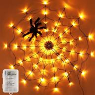 🕷️ bloomwin spider web light - 70 led 3.25ft diameter halloween decoration with waterproof orange lights - indoor/outdoor party decor логотип