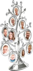 img 3 attached to MIMOSA MOMENTS Silver Family Tree Picture Frame Stand: Showcase Precious Memories with 10 Hanging Photo Frames - Medium Metal Tree 6.8 X 10