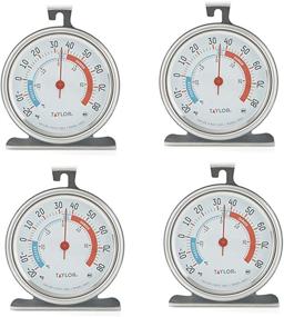 img 1 attached to 🌡️ Accurate Taylor Classic Large Dial Fridge/Freezer Thermometer (4 Pack) - Ensure Optimal Food Storage Temperatures