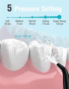 img 3 attached to 🚿 Cordless Water Flosser - YaFex 320ML Portable Water Pic Teeth Cleaner Dental Oral Irrigator with 8 Tips, 5 Modes - Rechargeable & Waterproof for Home and Travel