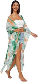 img 1 attached to 👙 SweatyRocks Womens Flowy Kimono Cardigan: Ideal Women's Clothing for Stylish Swimsuit Cover-Ups