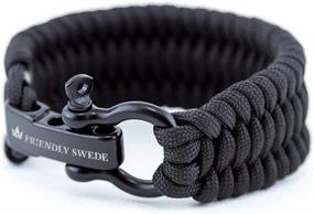 img 2 attached to 🦾 The Friendly Swede Trilobite Extra Beefy 550 lb Paracord Survival Bracelet: Ultimate Strength with Stainless Steel Black Bow Shackle, 3 Adjustable Sizes