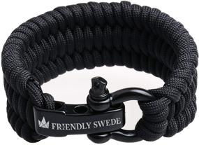 img 1 attached to 🦾 The Friendly Swede Trilobite Extra Beefy 550 lb Paracord Survival Bracelet: Ultimate Strength with Stainless Steel Black Bow Shackle, 3 Adjustable Sizes