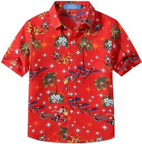 img 4 attached to 🌺 Vibrant Hawaiian Christmas Shirts for Boys - SSLR Clothing Collection