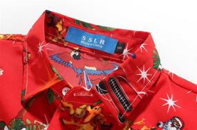 img 2 attached to 🌺 Vibrant Hawaiian Christmas Shirts for Boys - SSLR Clothing Collection