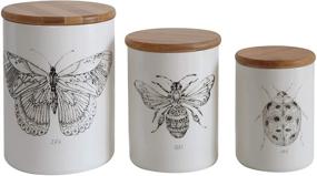 img 2 attached to 🐝 White Stoneware Bee Image Jar with Bamboo Lid by Creative Co-Op