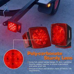 img 2 attached to 🚦 WoneNice LED Submersible Trailer Tail Light Kit: Stop, Tail, Turn Functions, DOT Compliant, IP67 Waterproof & Fully-Submersible