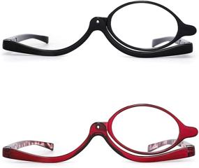 img 4 attached to 💄 Enhance Your Beauty Routine with JM Makeup Reading Glasses - Women's Magnifying Flip Down Cosmetic Readers, 2 Pairs