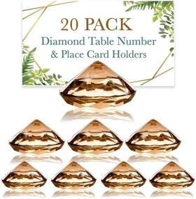 img 3 attached to Stylish Gold Diamond Table Number & Place Card Holders - 20 Acrylic Luxe-Gold Translucent Name Card Holders for Weddings & Parties