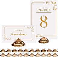stylish gold diamond table number & place card holders - 20 acrylic luxe-gold translucent name card holders for weddings & parties logo