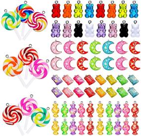 img 4 attached to 🍭 80-Piece Colorful Candy Pendants: Vibrant Charms for DIY Jewelry Making