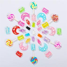 img 2 attached to 🍭 80-Piece Colorful Candy Pendants: Vibrant Charms for DIY Jewelry Making