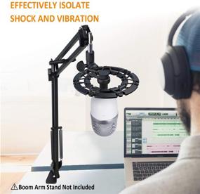 img 2 attached to 🎙️ Enhance Your Recording Experience with Razer Seiren Mini Shock Mount - Advanced Vibration Blocking and Noise Repelling Mic Boom Arm Bundle