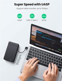 img 2 attached to 📁 UGREEN USB C Hard Drive Enclosure - USB 3.1 Gen 1 to SATA III 5Gbps - 2.5 Inch SSD & HDD 9.5mm 7mm External Hard Drive Case - Supports 14TB - UASP Compatible - WD Seagate Toshiba Samsung Hitachi