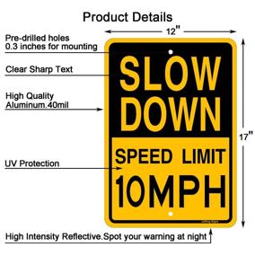 img 3 attached to Joffreg Speed Inches Reflective Aluminum Occupational Health & Safety Products and Safety Signs & Signals