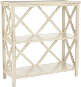 img 2 attached to 📚 Safavieh American Homes Collection Liam Vintage Cream Ivory Open Bookcase with 2 Tiers