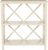 📚 safavieh american homes collection liam vintage cream ivory open bookcase with 2 tiers logo